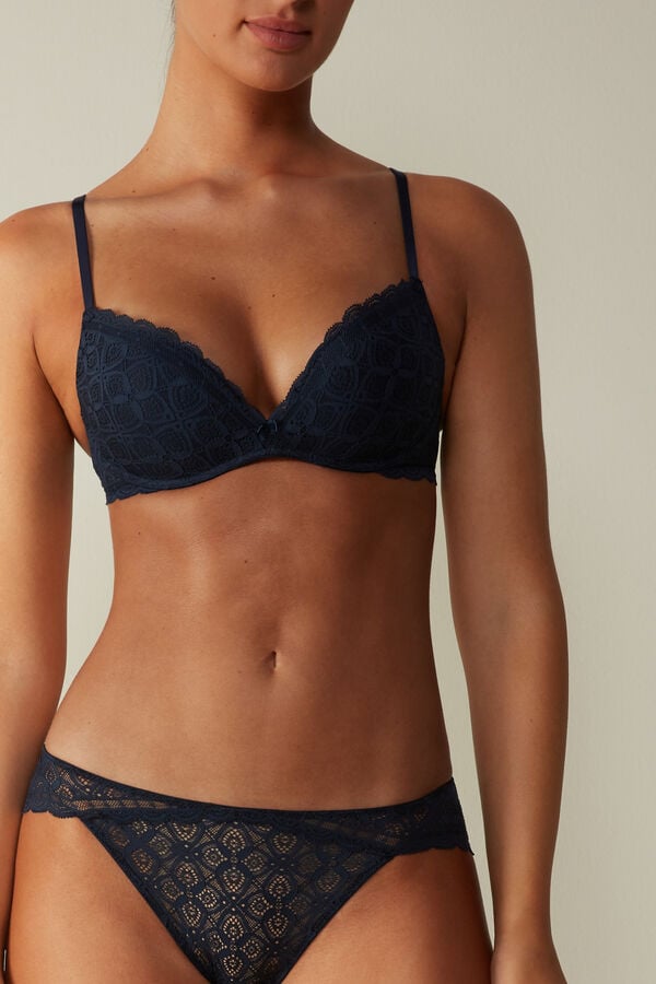 Intimissimi Low Rise Lace Höschen Damen Blau | EUK-314802