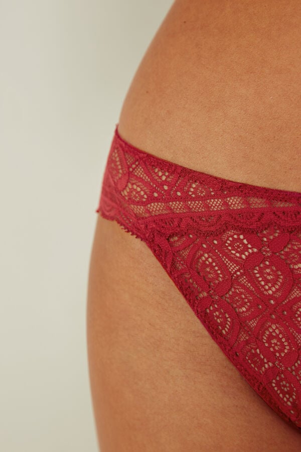 Intimissimi Low Rise Lace Höschen Damen Rot | NIE-479123