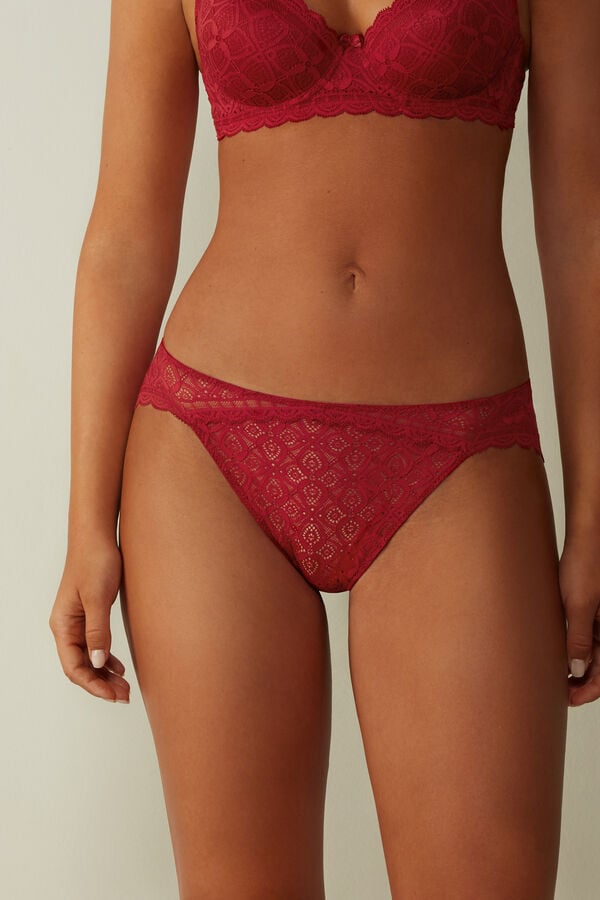 Intimissimi Low Rise Lace Höschen Damen Rot | NIE-479123