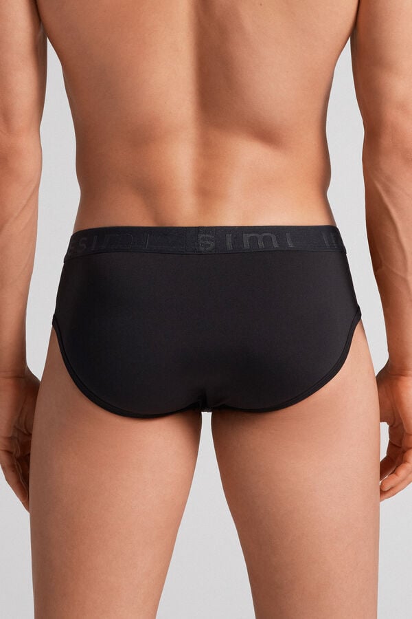 Intimissimi Microfiber Logo Detail Slip Herren Schwarz | XCY-603451