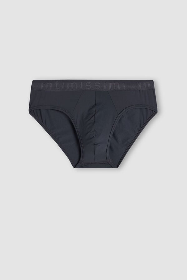 Intimissimi Microfiber Logo Detail Slip Herren Grau | IQB-435780