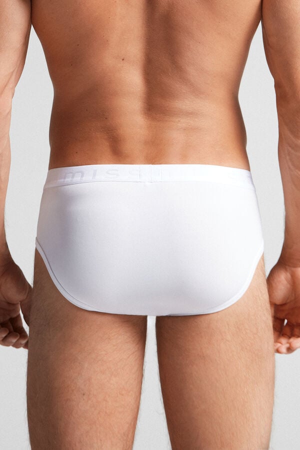 Intimissimi Microfiber Logo Detail Slip Herren Weiß | YUM-107563