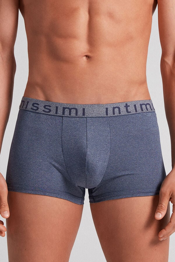 Intimissimi Microfiber Logo Kurze Hose Herren Blau | NUH-642703