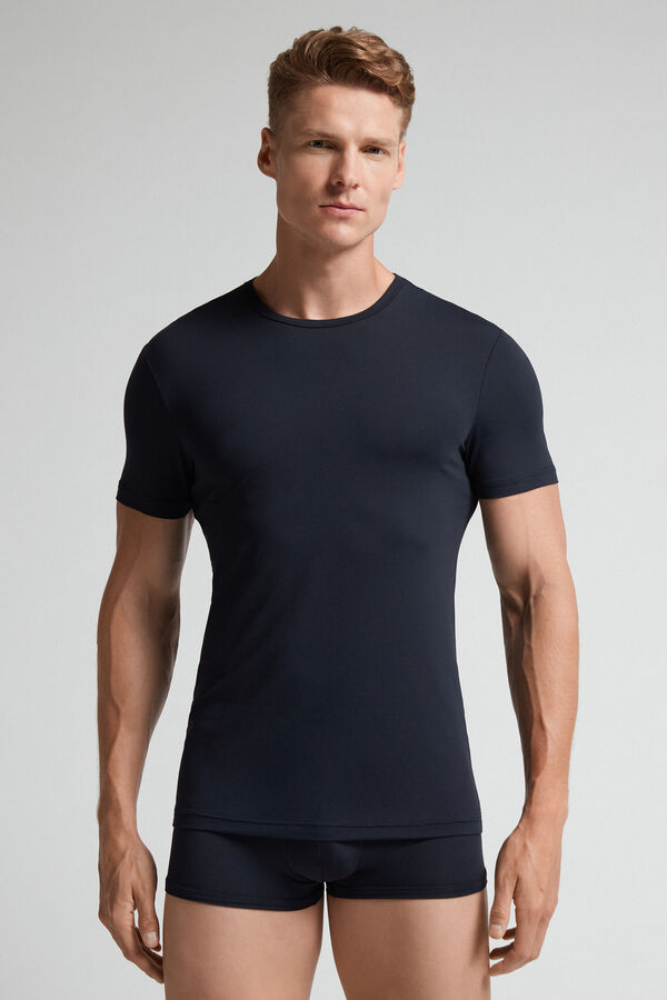 Intimissimi Microfiber T-Shirt Herren Schwarz | FBU-189524