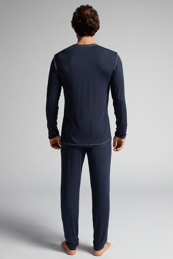 Intimissimi Micromodal Pyjama Herren Navy | LNC-586039