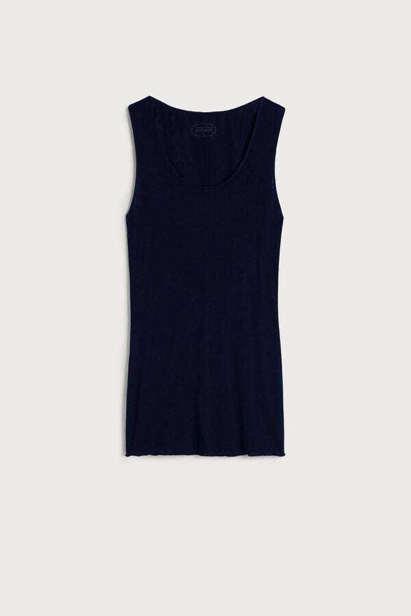 Intimissimi Modal Cashmere Ultralight Wide-Shoulder Tanktop Damen Blau | MBY-954706