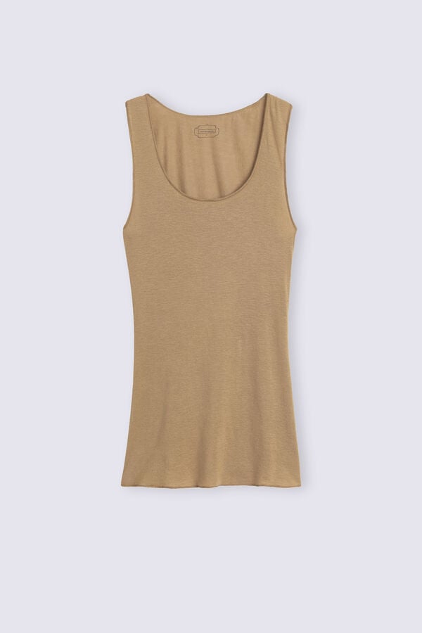 Intimissimi Modal Cashmere Ultralight Wide-Shoulder Tanktop Damen Braun | TQO-425738