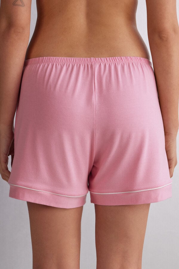 Intimissimi Modal With Contrast Trim Kurze Hose Damen Rosa | YJQ-015846