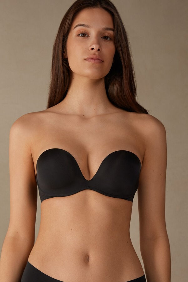 Intimissimi Monica Bandeau Ultralight Microfiber BH Damen Schwarz | FQJ-143672