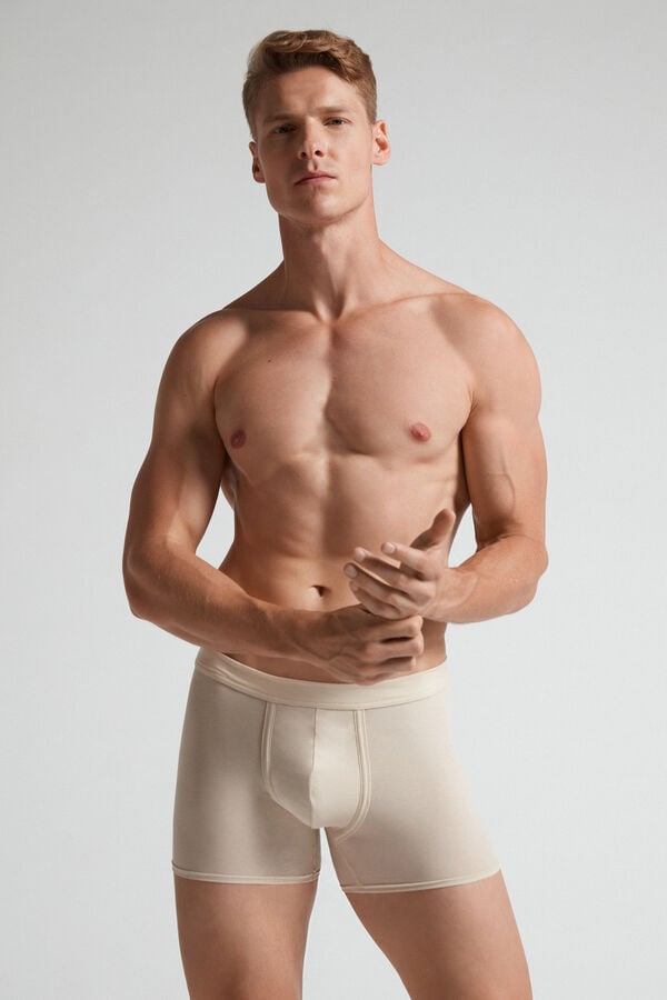 Intimissimi Natural Fresh Cotton Boxer Herren Beige | UJM-645891