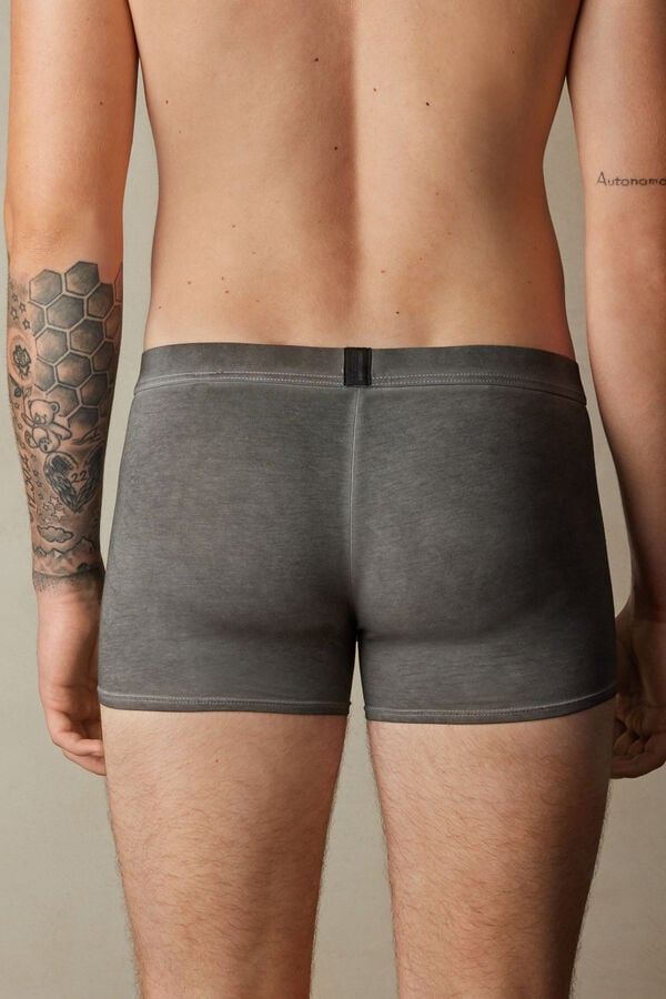 Intimissimi Natural Fresh Cotton Boxer Herren Schwarz | COZ-076348