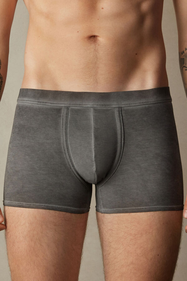 Intimissimi Natural Fresh Cotton Boxer Herren Schwarz | COZ-076348