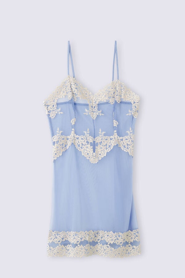 Intimissimi Pretty Flowers Babydoll Pyjama Damen Blau Weiß | HUX-089726