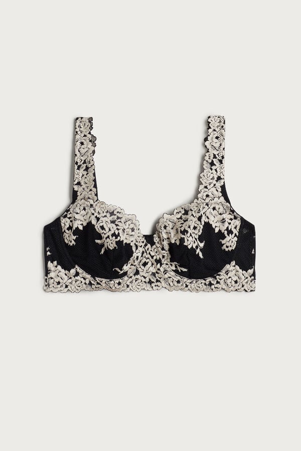 Intimissimi Pretty Flowers Daniela Balconette BH Damen Schwarz Weiß | VFS-897543