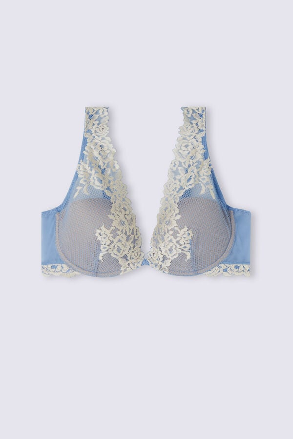 Intimissimi Pretty Flowers Elena Balconette BH Damen Blau Weiß | DKX-810429