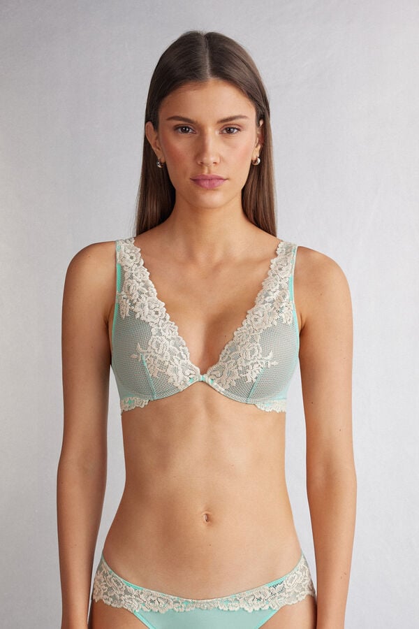 Intimissimi Pretty Flowers Elena Balconette BH Damen Grün Weiß | PWV-160794