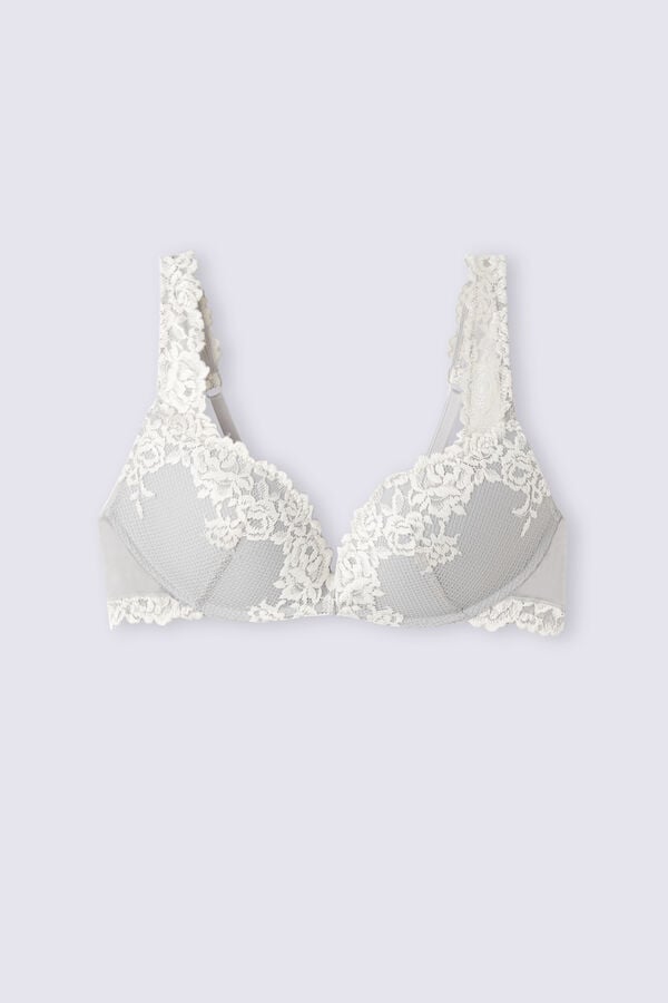 Intimissimi Pretty Flowers Gioia Super Push-Up BH Damen Grau | DTM-524718