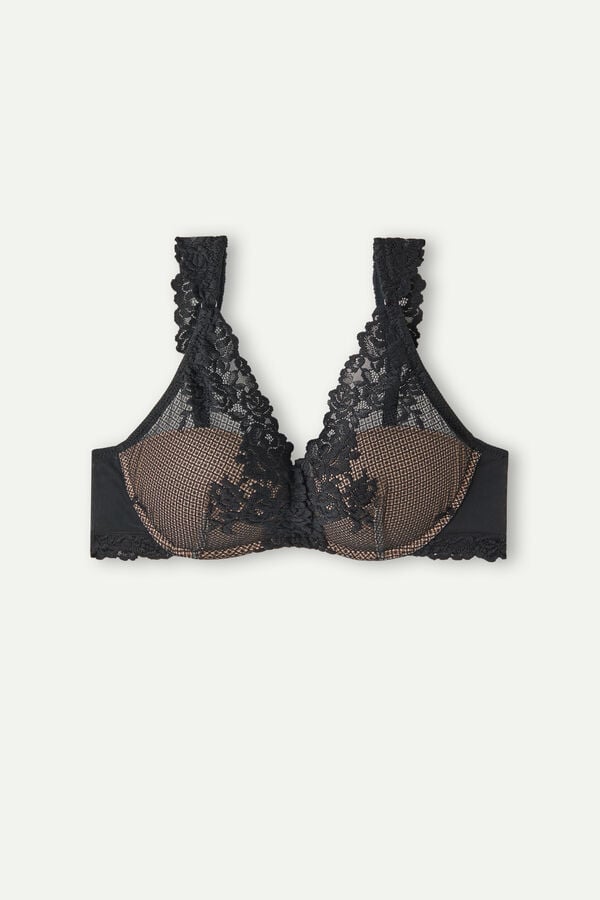 Intimissimi Pretty Flowers Giorgia Balconette BH Damen Schwarz | OMA-372491