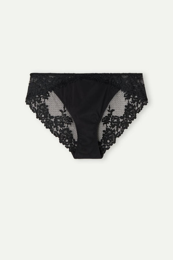 Intimissimi Pretty Flowers Höschen Damen Schwarz | FVC-506123