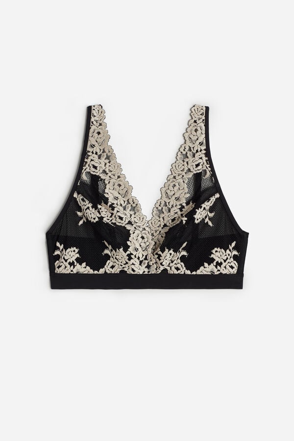 Intimissimi Pretty Flowers Lara Triangle BH Damen Schwarz Weiß | NDY-934521