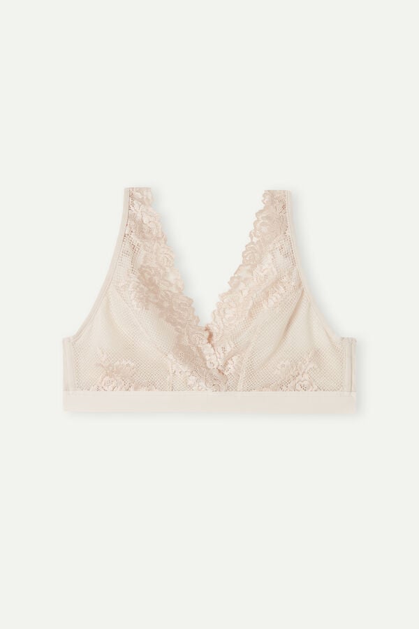 Intimissimi Pretty Flowers Lara Triangle BH Damen Weiß Rosa | FNP-328417