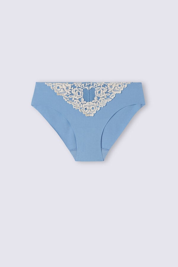 Intimissimi Pretty Flowers Seamless Cotton Höschen Damen Blau Weiß | JTA-357286