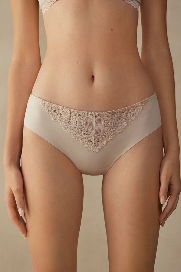 Intimissimi Pretty Flowers Seamless Cotton Höschen Damen Weiß Rosa | QHT-681742