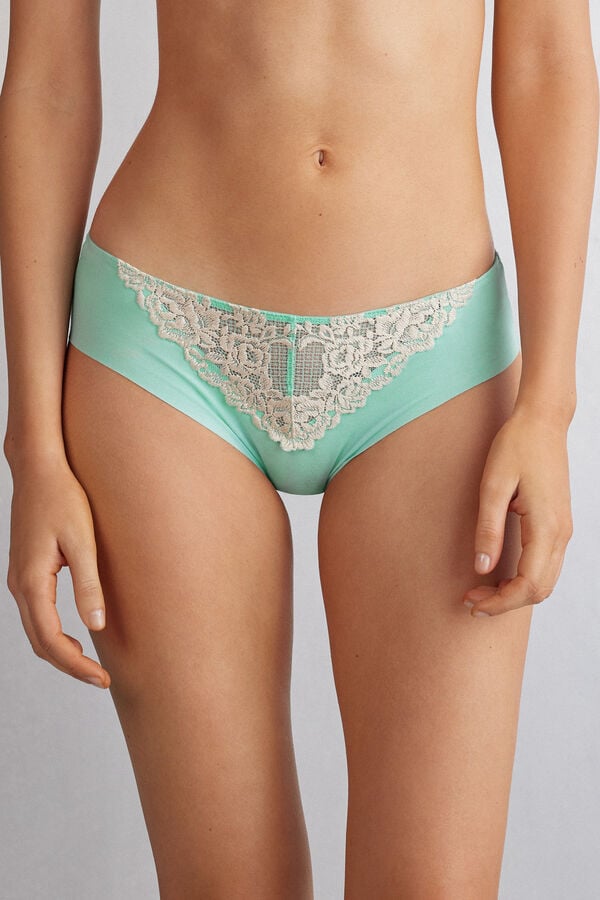 Intimissimi Pretty Flowers Seamless Cotton Höschen Damen Grün Weiß | GQC-726504