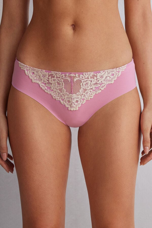 Intimissimi Pretty Flowers Seamless Cotton Höschen Damen Rosa Weiß | XWP-342967