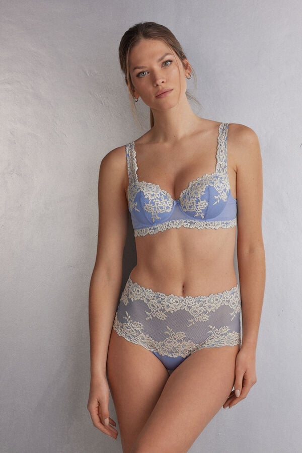 Intimissimi Pretty Flowers Sofia Balconette BH Damen Blau Weiß | ABW-950178