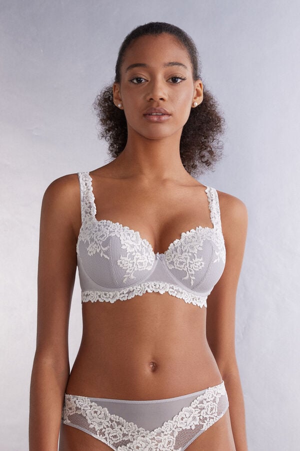 Intimissimi Pretty Flowers Sofia Balconette BH Damen Grau | VJU-987153