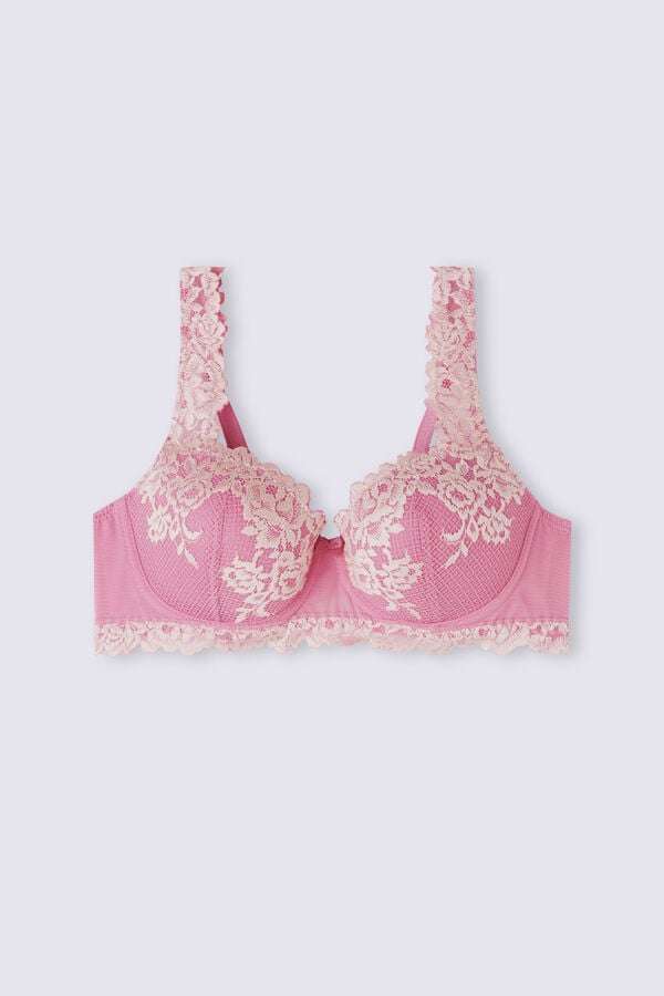 Intimissimi Pretty Flowers Sofia Balconette BH Damen Rosa Weiß | MOH-862941