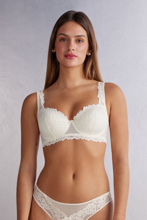 Intimissimi Pretty Flowers Sofia Balconette BH Damen Weiß | ZTB-058614