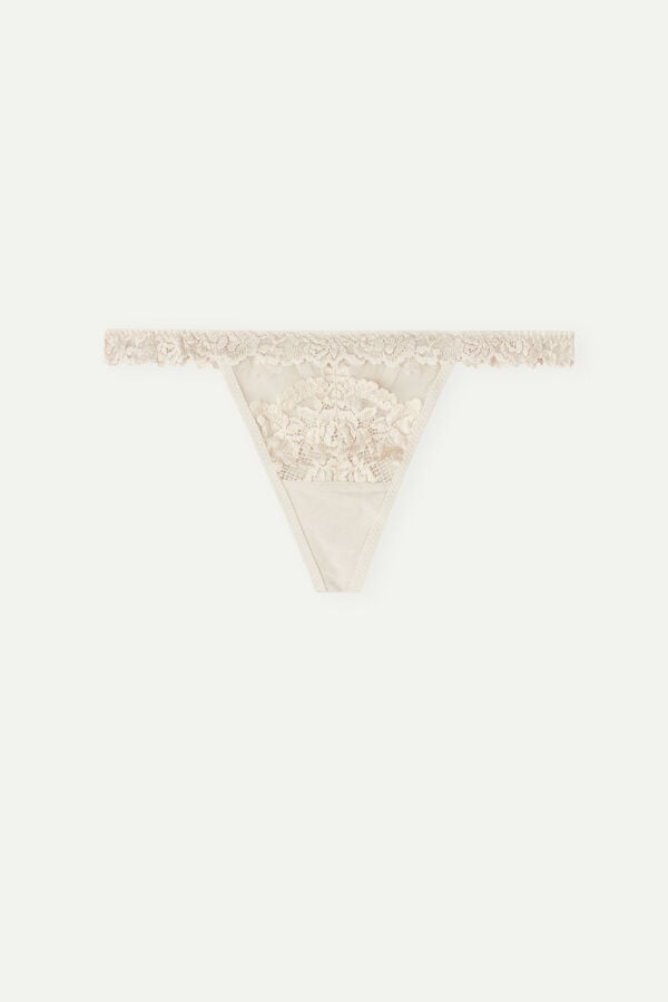 Intimissimi Pretty Flowers String Tanga Damen Weiß Rosa | XHG-435682