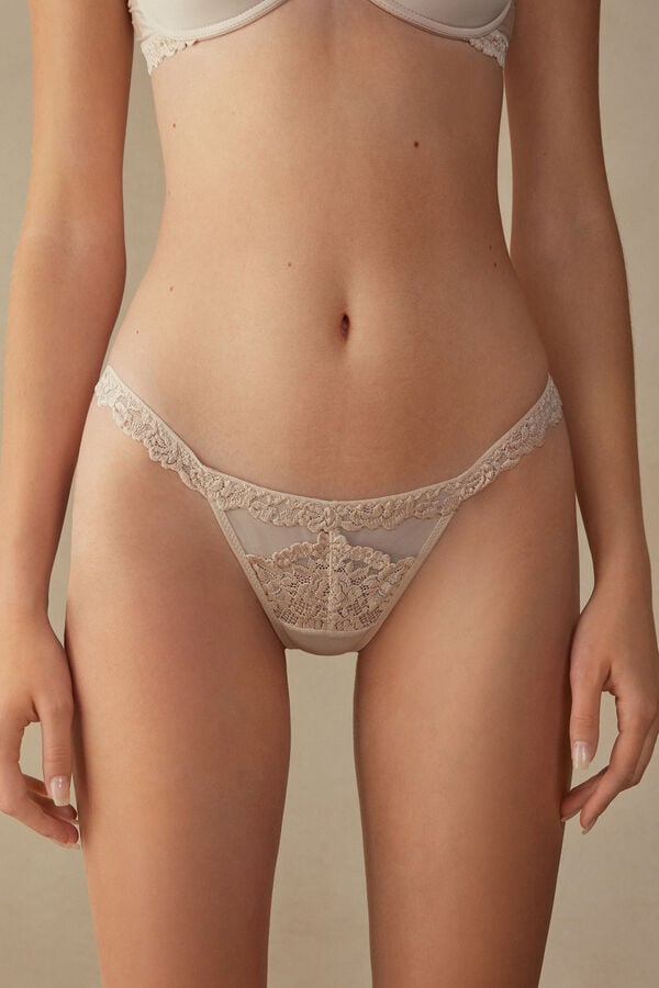 Intimissimi Pretty Flowers String Tanga Damen Weiß Rosa | XHG-435682