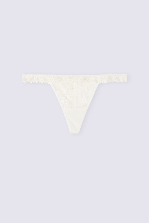 Intimissimi Pretty Flowers String Tanga Damen Weiß | OQR-039184