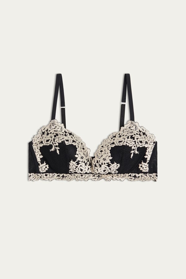 Intimissimi Pretty Flowers Tiziana Triangle BH Damen Schwarz Weiß | SWY-859076