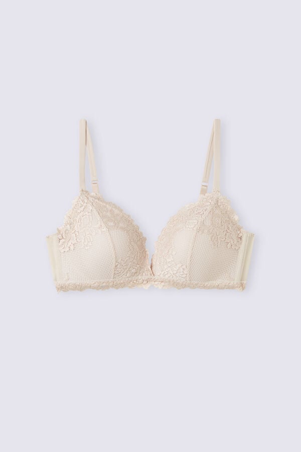 Intimissimi Pretty Flowers Tiziana Triangle BH Damen Weiß Rosa | VXM-158437