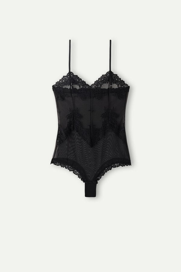 Intimissimi Pretty Flowers Tulle And Lace Body Damen Schwarz | FHW-804571