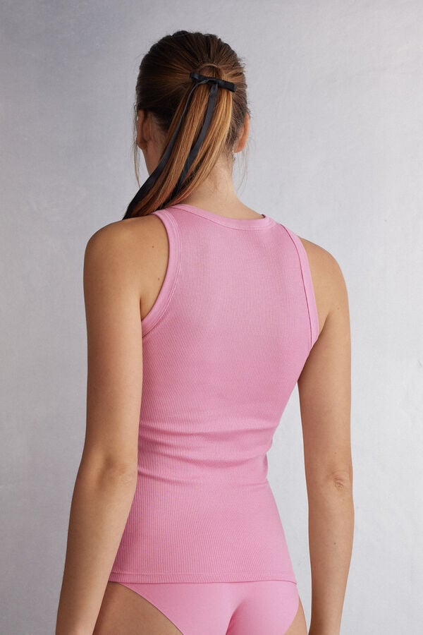 Intimissimi Ribbed In Supima® Cotton Tanktop Damen Rosa | HND-901248