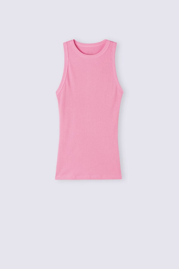 Intimissimi Ribbed In Supima® Cotton Tanktop Damen Rosa | HND-901248