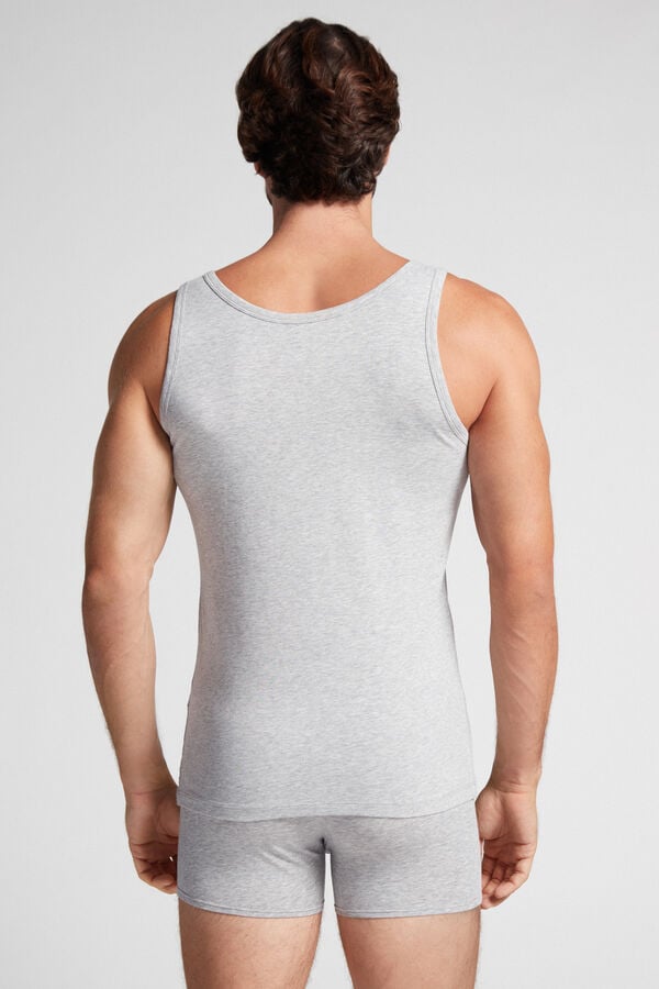 Intimissimi Round Neck In Stretch Superior Cotton Tanktop Herren Hellgrau | VJA-147362