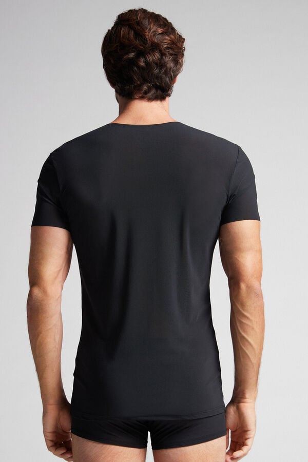 Intimissimi Seamless Micromesh T-Shirt Herren Schwarz | VSI-498152