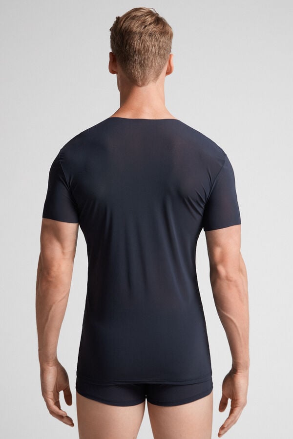 Intimissimi Seamless Micromesh T-Shirt Herren Schwarz | RSU-074315