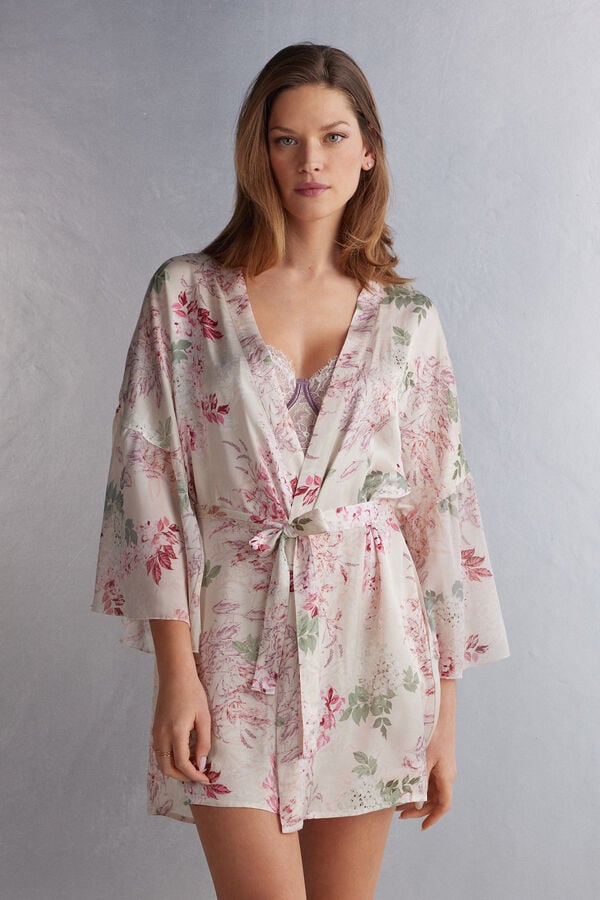 Intimissimi Secret Garden Satin Kimono Pyjama Damen Mehrfarbig | ZFI-374159