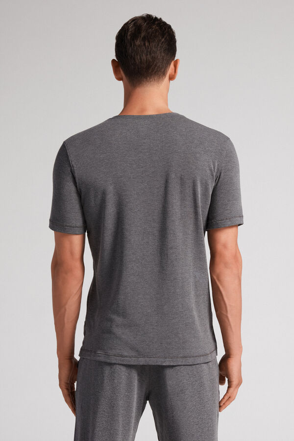 Intimissimi Short-Sleeve Modal-Cashmere T-Shirt Herren Tiefesgrau | YSB-908356