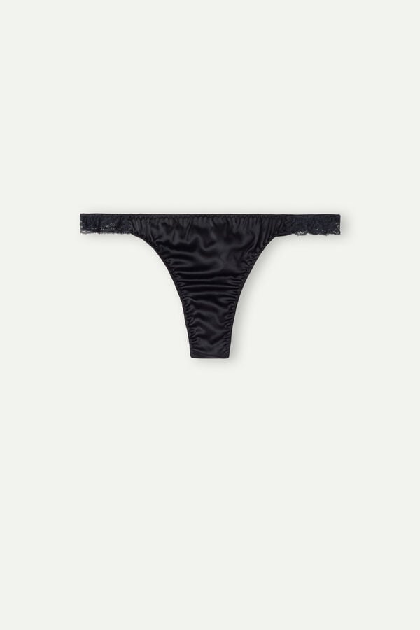 Intimissimi Silk And Lace G-String Tanga Damen Schwarz | PLV-598260