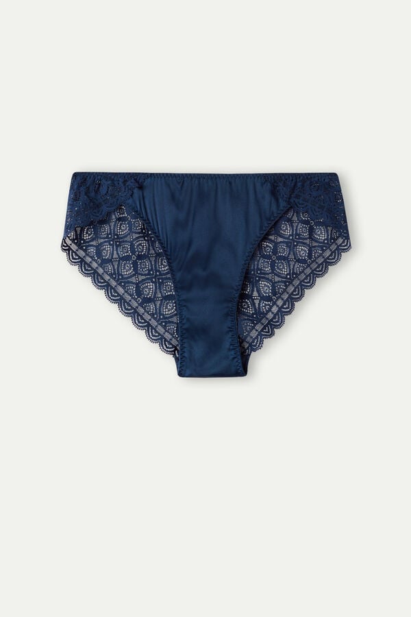 Intimissimi Silk And Lace Slip Damen Blau | ABH-094178