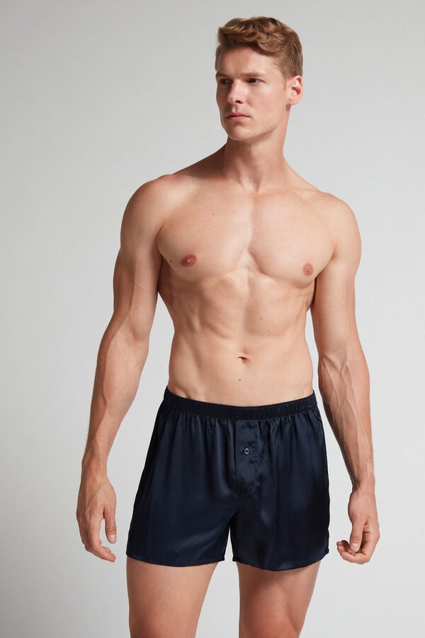 Intimissimi Silk Boxer Herren Schwarz | UIV-132867