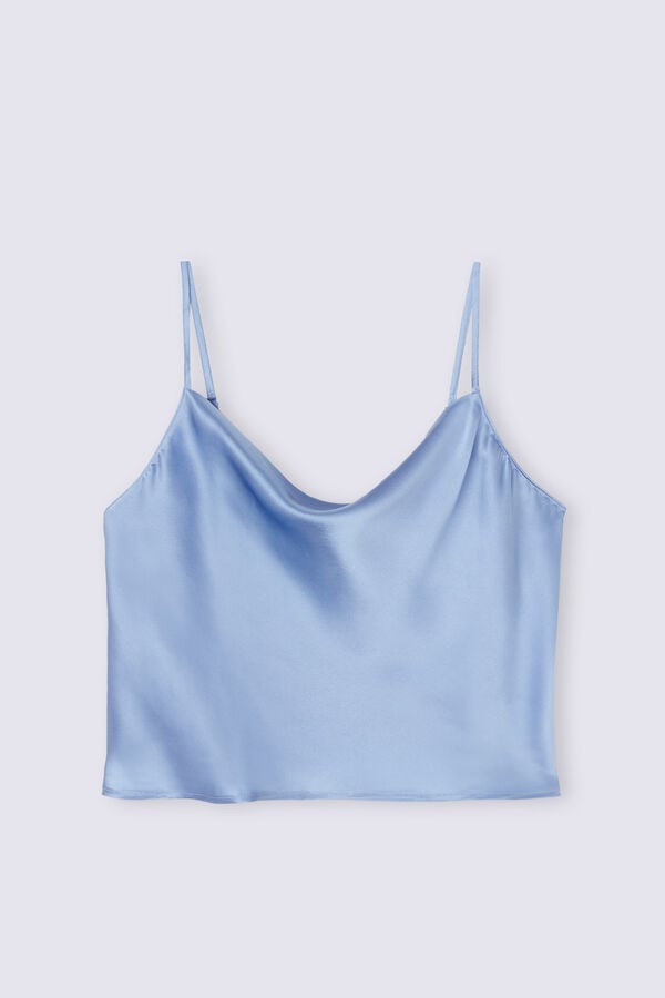 Intimissimi Silk Crop Camisole Tanktop Damen Blau | FZO-960328